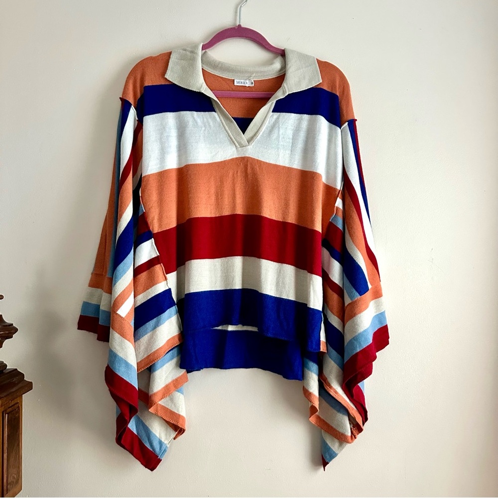 Mersea • Multi Chak‎ Chel Polo Stripe Poncho